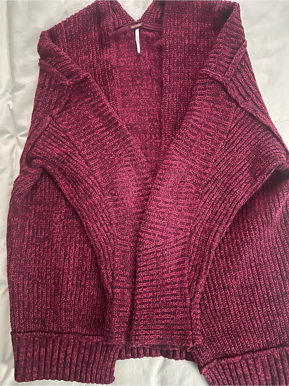 Women’s Open-Front Chunky Knit Cardigan - Wine